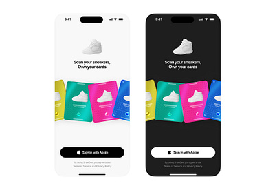 ShoeDex Sign in 3d ai app card layout onboarding shoes sign in ui ux
