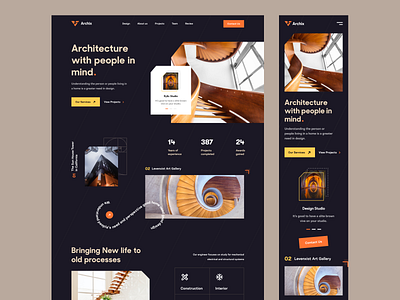 Architecture Studio Website achitecture agency architect architecture agency architecture website building clean dark ui graphic design landing page landingpage minimal property real estate ui ux web design webdesign website design website designer
