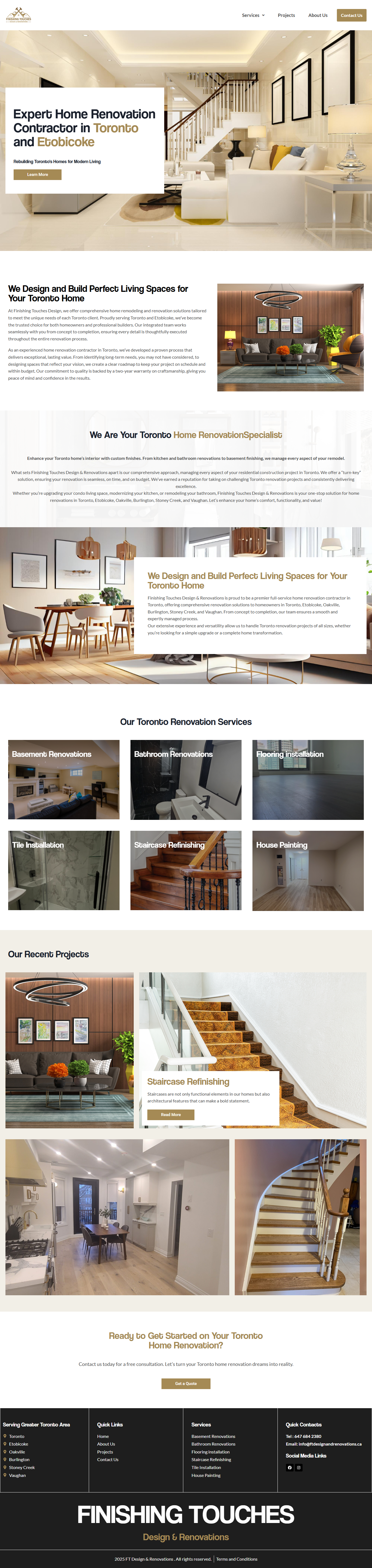 Modern Home Renovation Website Design for a Toronto-Based Contra branding design landingpage webdesign webxpart