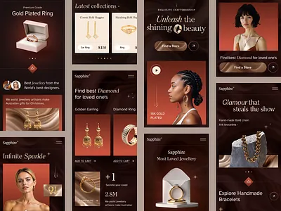 Sapphire - Jewelry Website Mobile accessories website diamond elegant design fashion ecommerce gold hi end ecommerce jewellery jewellery website jewelry jewelry ecommerce jewelry website landing page landingpage luxury brand design luxury ui premium branding web design webdesign website design website designer