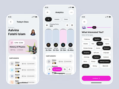 Online Learning App app design classroom app course management app education app interactive learning ios app learning analytics learning app learning experience minimal app design mobile app mobile app design online education online school onlinelearningapp studys app tutor app design uidesign ux virtual learning