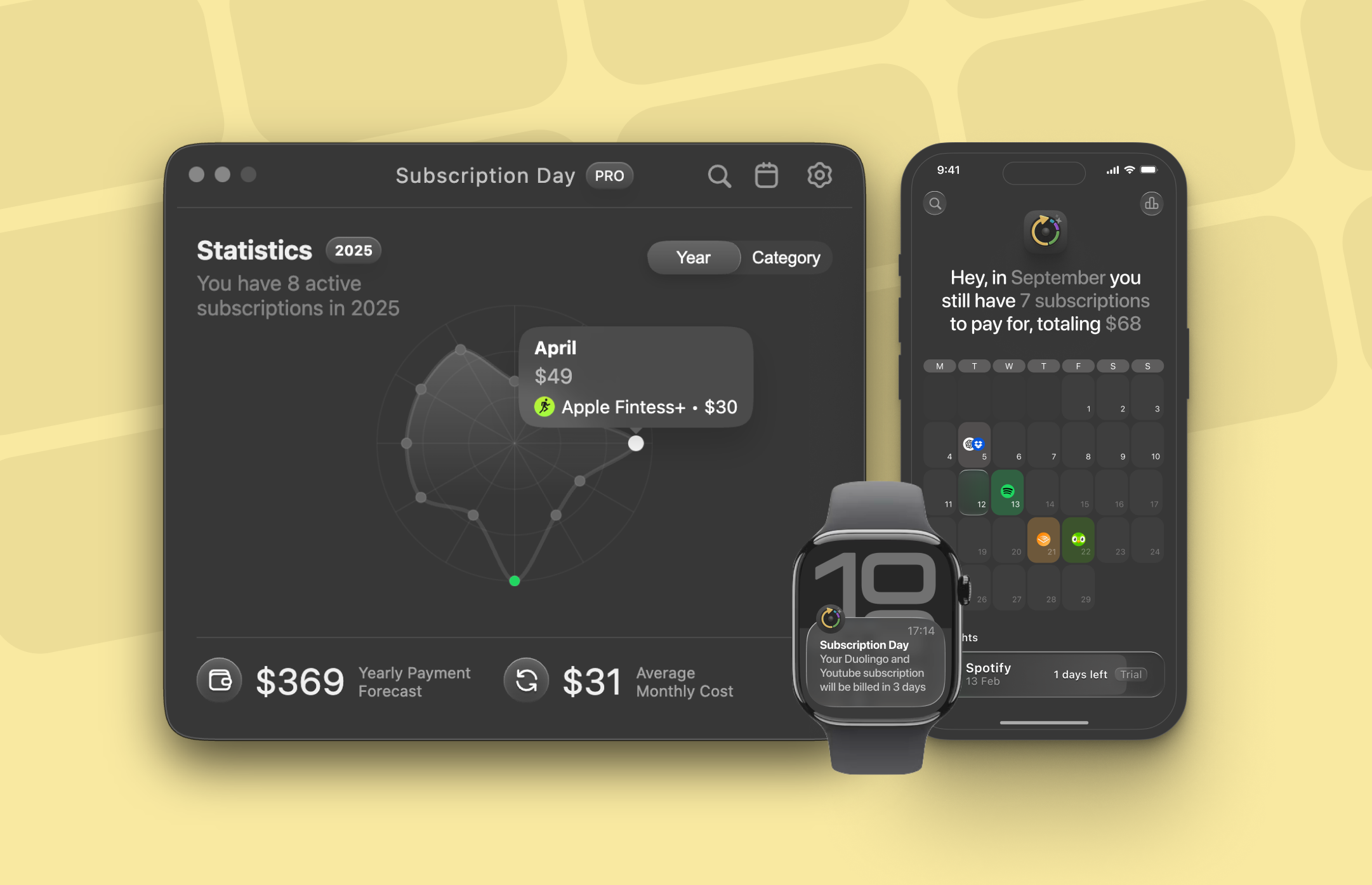 Track your paid subscriptions app analytics billing budget calendar ios macos payment product design reminders subscription subscriptions ui ukraine unsubscribe