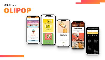 Olipop Mobile view app design landing page mockup moible mockup ui ux web design