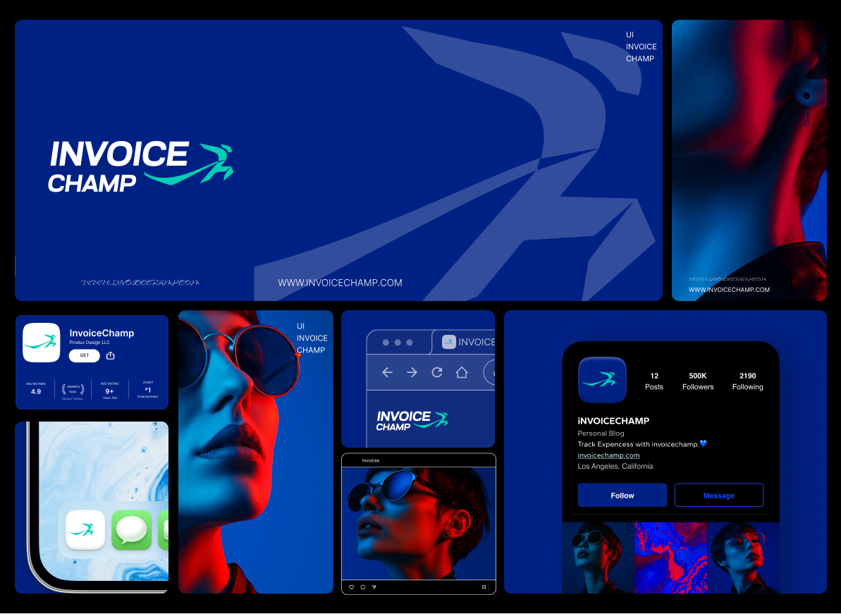 InvoiceChamp UI Design – Sleek and Modern Invoice Management App app design app interface banner craxinno craxinnotechnologies design figma figma design graphic design invoice app invoice management mobile app ui modern ui software development ui ui design uiux user interface design web design