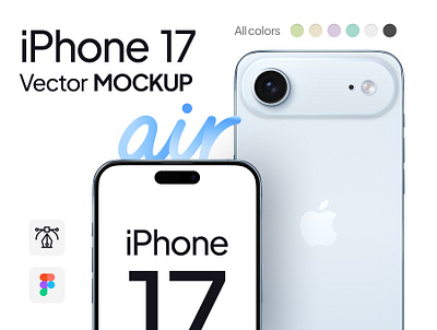 iPhone 17 Air Mockup | Figma air app design assets design system device figma iphone iphone 17 mock up mockup smartphone ui