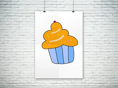 Colourful Cupcake with Frosting Design delicious treat