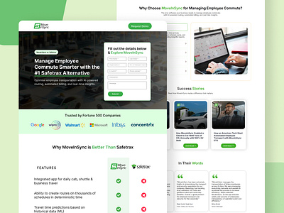 Moveinsync Competitor Landing Page by GrowthSpree graphic design landing page landing page design uiux web design