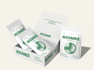 BIOMEĖ | Logo & Packaging design box branding graphic design gummies health illustration logo logo design packaging packaging design pouch powder prebiotics probiotics supplements vitamins