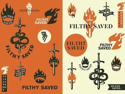 FS 7 bad branding crown devil faith fire flame fs god good icon life logo number sin snake symbol visual
