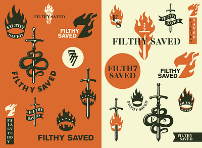 FS 7 bad branding crown devil faith fire flame fs god good icon life logo number sin snake symbol visual