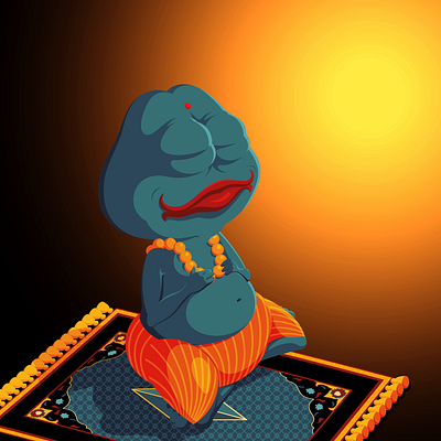 Animated loop - "Lucky Pepe" adobe illustrator after effects animation blue green contrast daily art illustration loop meme nft orange pepe vector vector illustration yogi