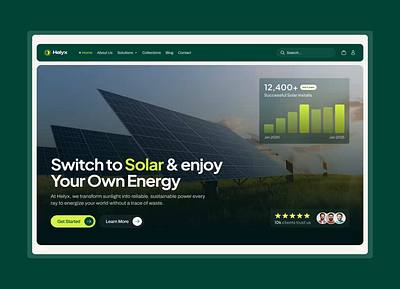 Helyx – Sustainable Energy Website Concept ⚡ branding clean design home page landing page ui uiux web design website