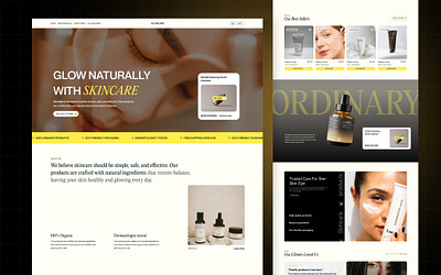 GLOWCARE- Beauty ecommerce landing page cosmetics ecommerce ecommerce store product design skincare skincare products uiux ux design web design