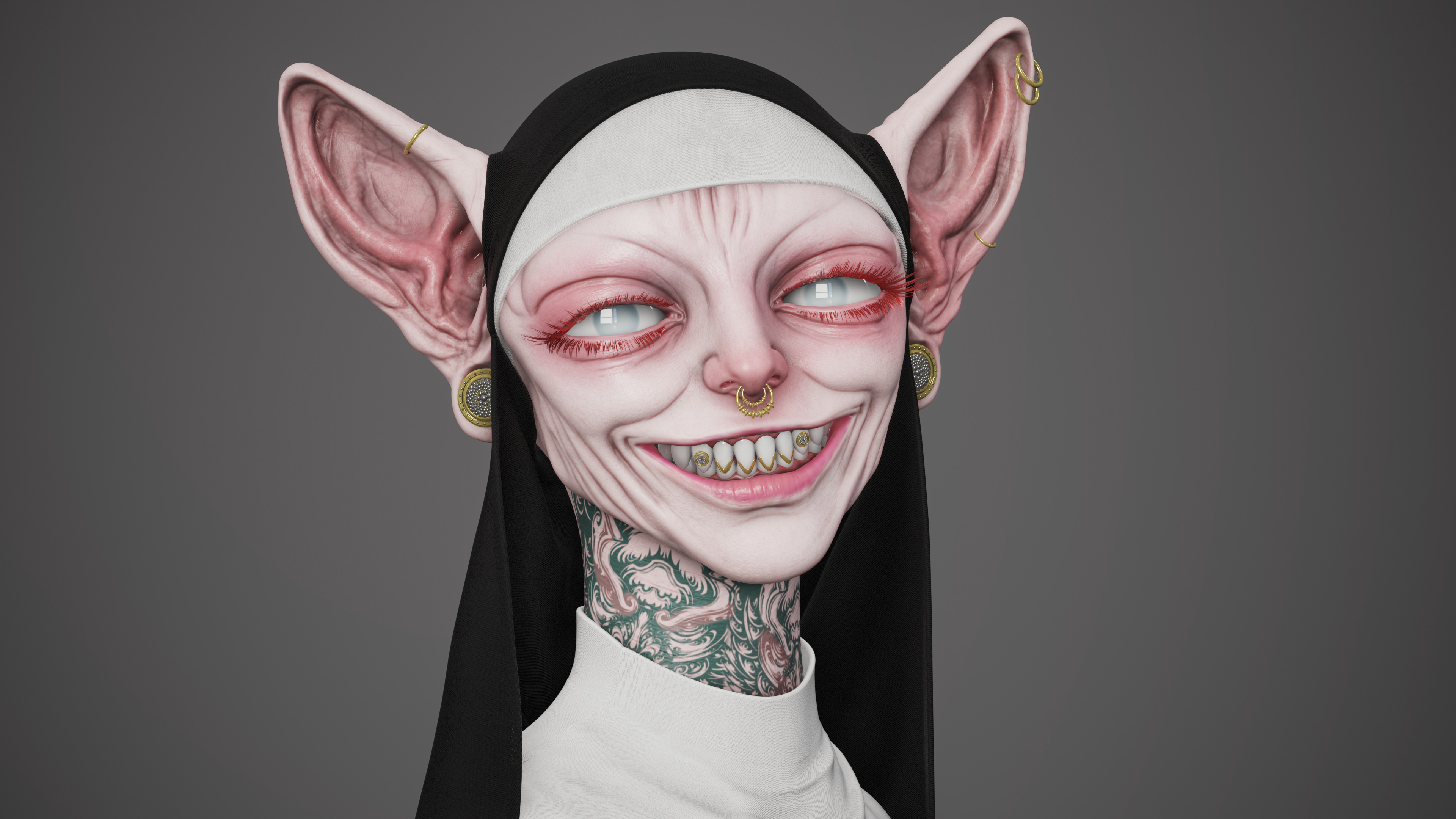 Saint Sphynx 3d 3d modeling cat character design fantasy horror maya sphynx zbrush