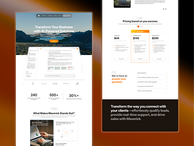 Maverick - B2B Chatbot Landing Page ai b2b bento chatbot design framer futuristic graphic design interaction landing minimalist page pricing realproject ui ux visual website