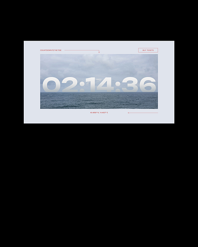DailyUI 014 — Countdown Timer. "Countdown to the tide." dailyui figma minimal surfing typography ui uidesign uxui