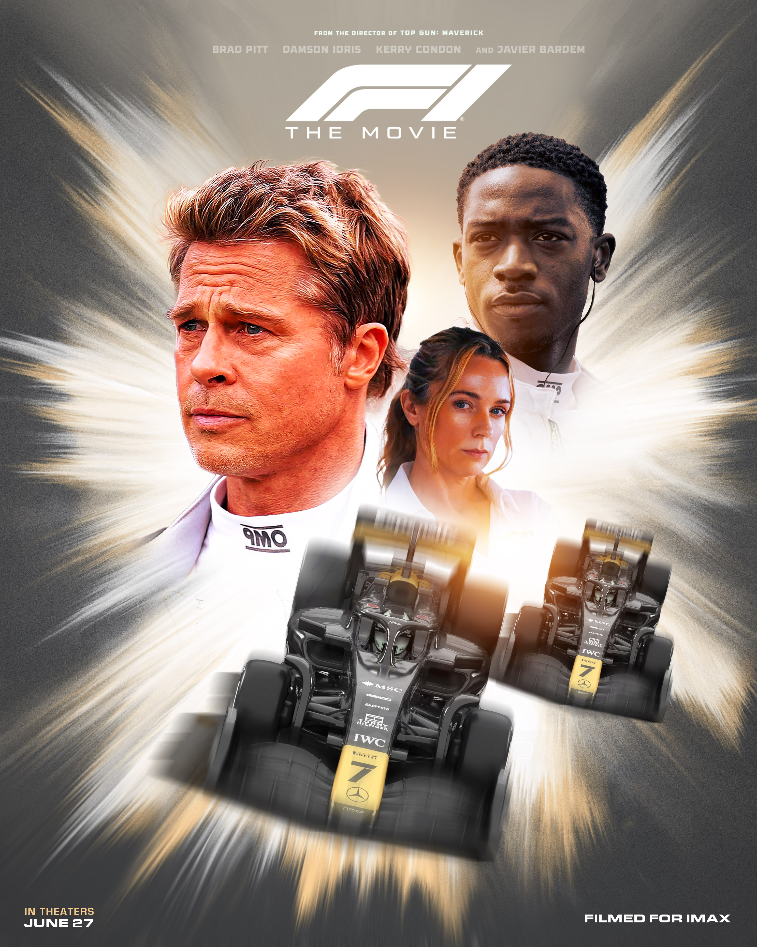 F1 The Movie Poster brad pitt damson idris f1 f1 the movie formula 1 movie movie poster racing movie