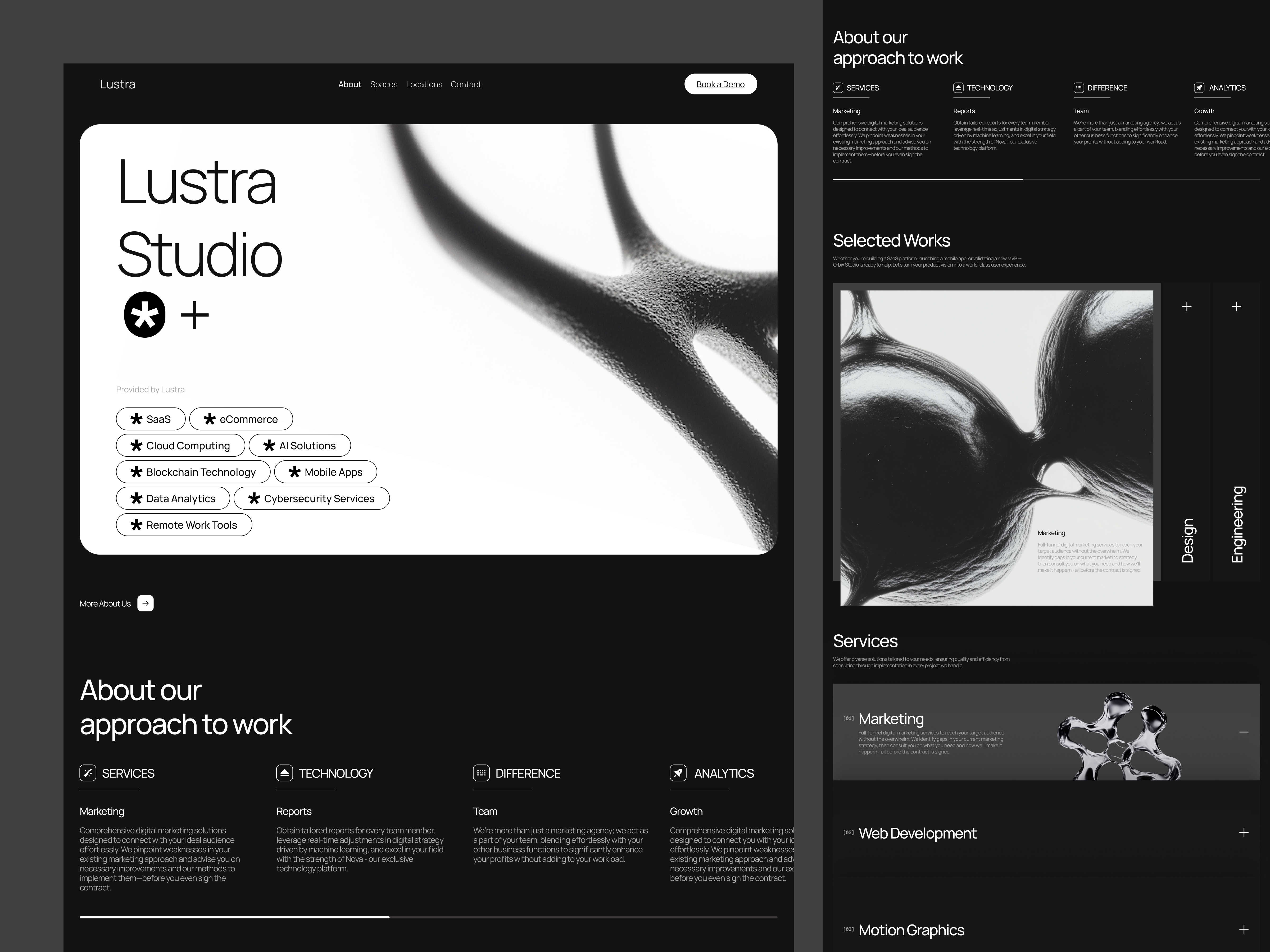 Example of Lustra Studio - Digital Agency Landing Page