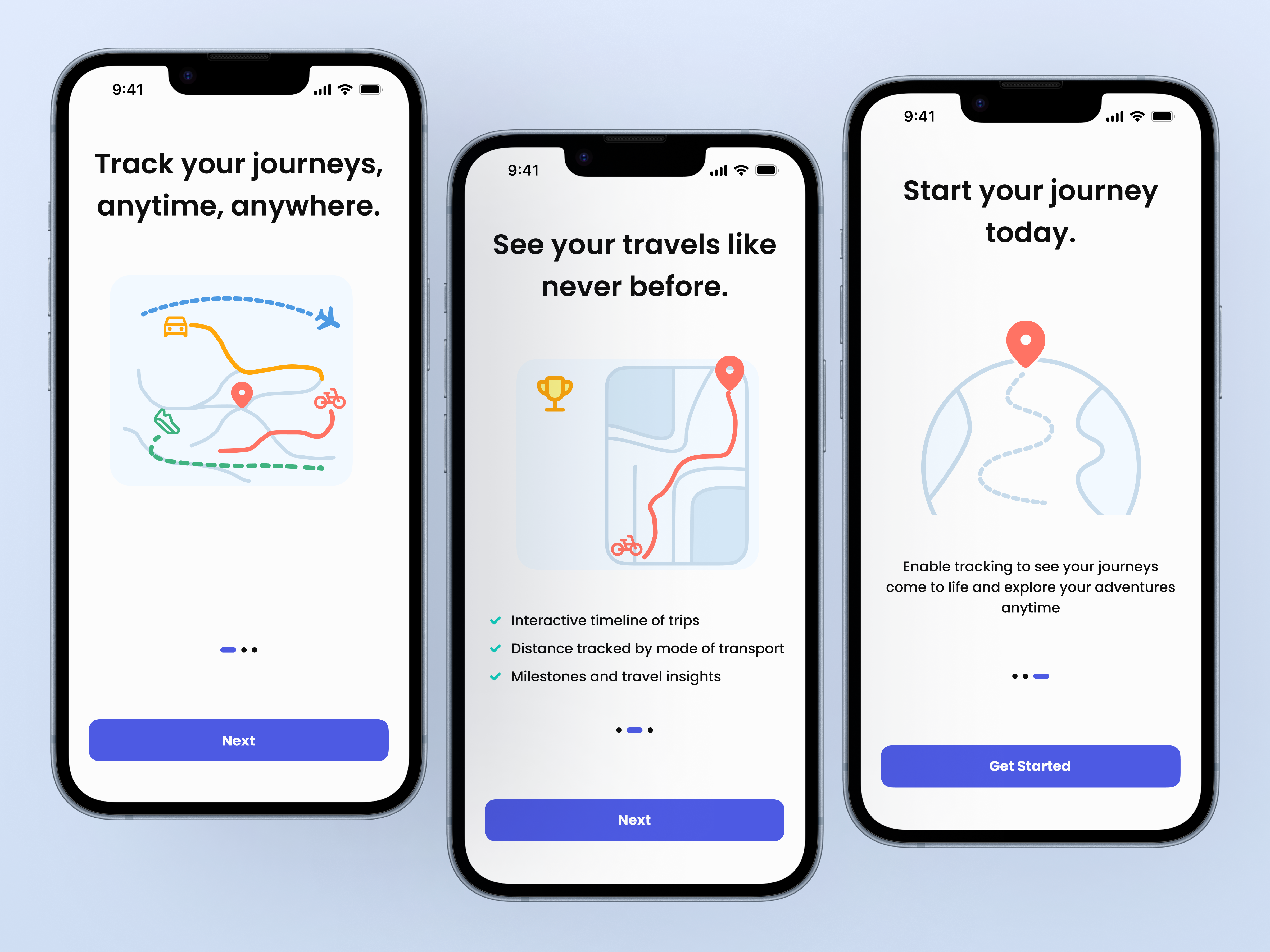 Rivora Onboarding Flow app appdesign design flow illustration map maps onboarding story timeline ui ux