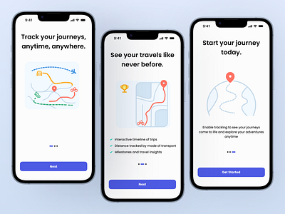 Rivora Onboarding Flow app appdesign design flow illustration map maps onboarding story timeline ui ux