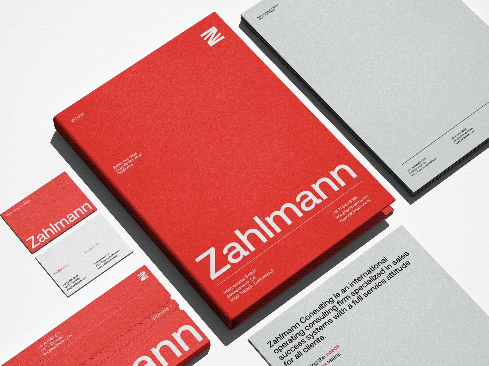 Sales Consulting - Corporate Brand Identity brand assets brand identity branding branding service comprehensive branding consultancy consulting corporate branding finance financial sector identity investment logo design rebranding red logo sales advisory switzerland uniko visual identity wealth management