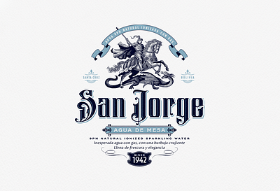 San Jorge - Label Design branding design drawing engraving graphic design illustration logo packaging saint typography vintage