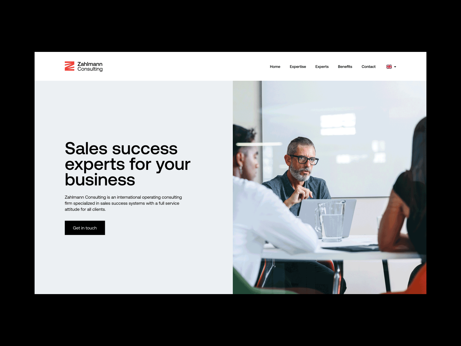 Sales Consulting - Corporate Website Design animation branding consulting corporate branding corporate website design expert asset management financial sector innovative website landing page red website sales advisor service based switzerland top tier ui uk uniko wealth management web design website design