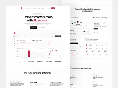 Zapmail | AI-Powered Email Marketing Landing page ai powered clean cold email email marketing landing page minimal outreach saas ui web design website