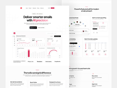 Zapmail | AI-Powered Email Marketing Landing page ai powered clean cold email email marketing landing page minimal outreach saas ui web design website