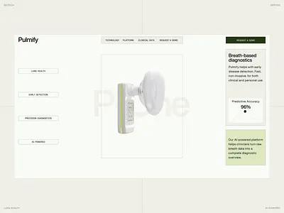 Landing Page for AI-Powered Breath Analysis Platform animated website animation biotech landing page biotech website health website healthcare website healthtech landing page medical landing page medical website tech website web design