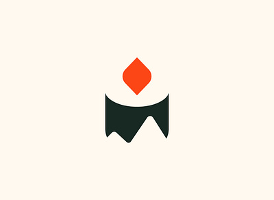 candle + peak branding candle custom logo icon identity logo logo mark logodesign mark mountain peak
