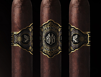 Mystic dreams - Cigar band design band design branding cigar graphic design hand drawn illustration label design logo luxury luxury packaging monogram packaging tobacco