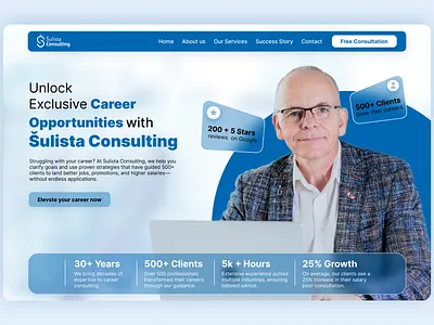 Redesign of Career Consulting Modern Website UI design business consulting coaching website coaching website ui education ui web education website landing page modern ui professional ui design ui ui design uiux web design website ui