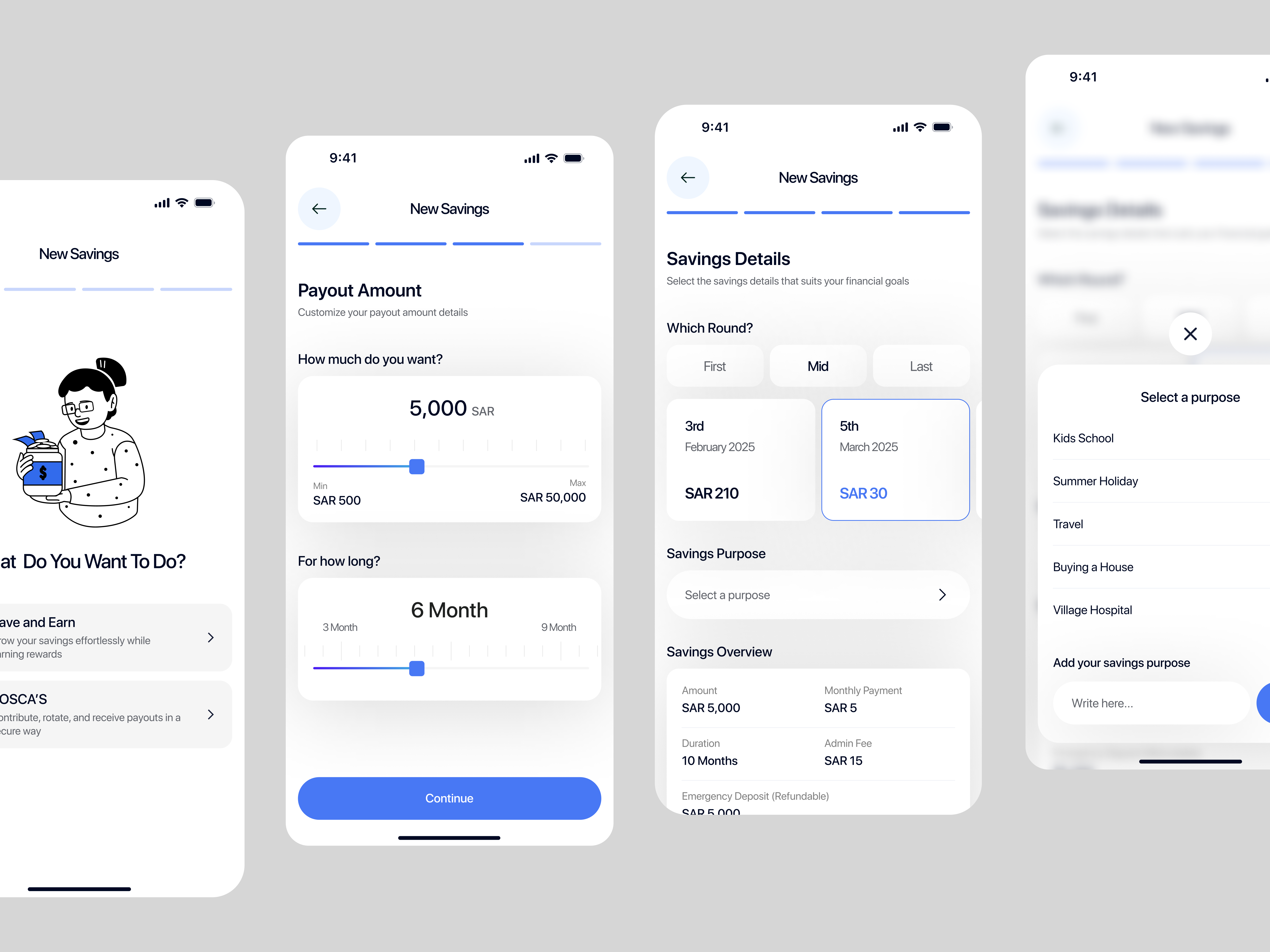 ROSCA Fintech Mobile App app app design app interfaces app screen design banking app finance fintech app fintech app design ios app screen mobile mobile app mobile app design mobile ui modern app ui product design savings app ui ux