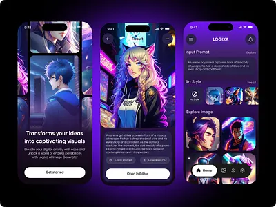 AI-Powered Image Generator ai ai app ai app design ai bot app ai image ai image app ai image generator app ai music ai technology ai voice app desing art ai art generator chat gpt dark mode image generate app mobile app mobile app design product text to image