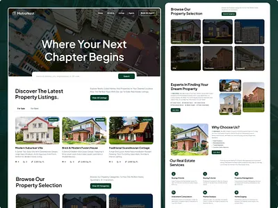 Property Listings Landing Page Design branding design figma framer home search homes house hunting illustration landing page modern design property listings property management real estate responsive website ui ui real estate uiux web design website design wordpress