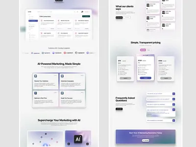 AI Marketing Solutions Website Design ai automation branding business boost design figma framer growth illustration landing page marketing modern website productivity responsive design ui uiux web design website design