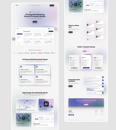 AI Marketing Solutions Website Design ai automation branding business boost design figma framer growth illustration landing page marketing modern website productivity responsive design ui uiux web design website design