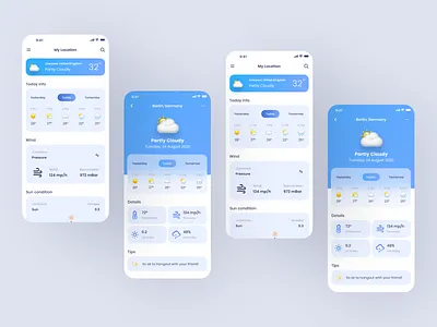 Minimal Weather App UI – Clean & Modern Design appdesign iosui minimaldesign mobileapp uidesign weatherapp