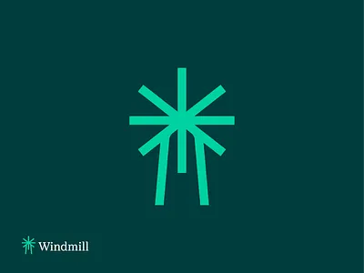 Windmill Symbol brandidentity branding climate energy environment green innovation logo logodesign logodesigner mark startup sustainability symbol wind windmill