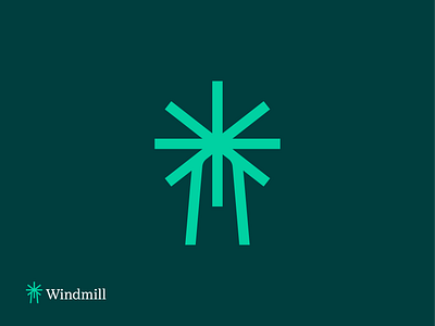 Windmill Symbol brandidentity branding climate energy environment green innovation logo logodesign logodesigner mark startup sustainability symbol wind windmill