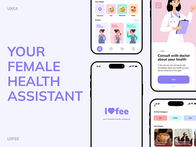 LOFEE – Your Female Health Assistant (UX/UI Design) female health health app medical app ovulation tracker period tracker ui design uxui wellness app womens health
