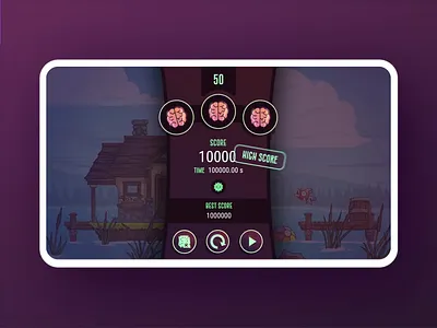 Animated UI for the Walking Eddie brains graphic design motion graphics uianimation uimotion zombiegame zombiewalk