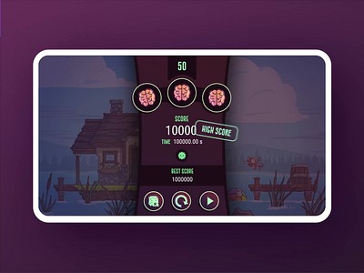 Animated UI for the Walking Eddie brains graphic design motion graphics uianimation uimotion zombiegame zombiewalk