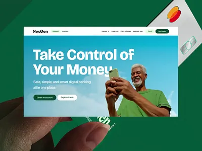 NexGena | Fintech Banking Website Design animation banking banking app branding digital banking finance fintech fintech website graphic design landing page modern design ui ui animation web web app web design website website design