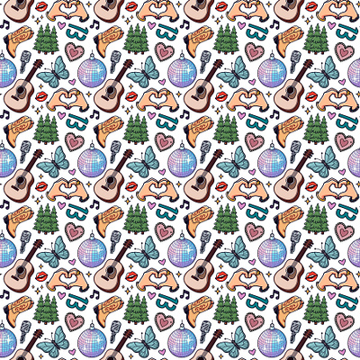 Country Girl Vibes Seamless Pattern country graphic design illustration popstar print seamless