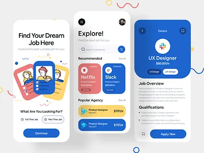 Job Finder App app app design freelace marketplace ios job job app job finder job finder app job finder mobile app job list mobile app part time job app recruit recruit app
