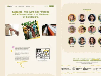 Lektorat - About Us Page clean design drumncode education illustration lektorat responsive ui ux web design web development