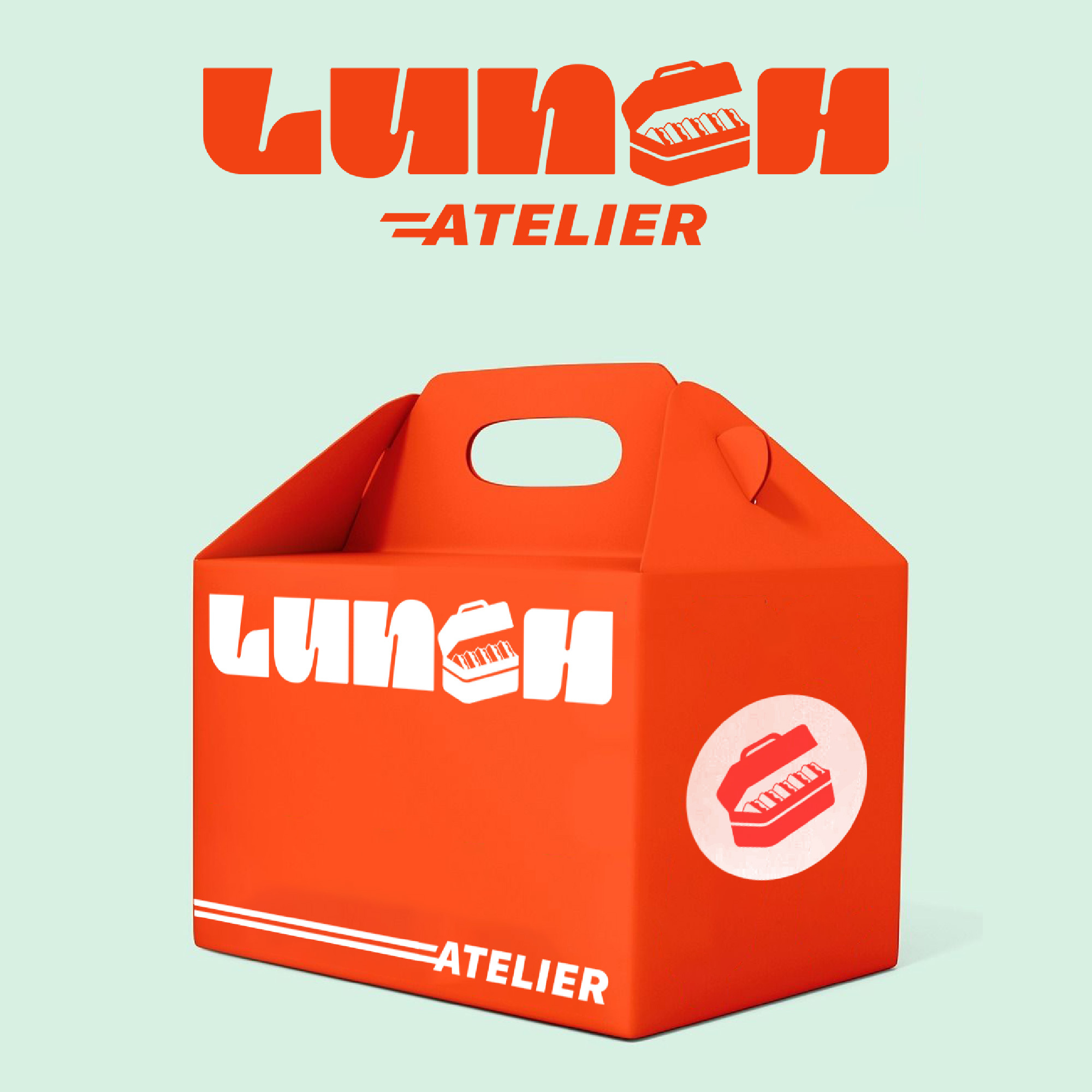 lunch atelier abstract branding brandmark illustration lettering logo logotype lunch wordmark