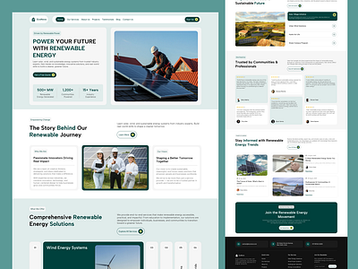 EcoNova – Renewable Energy Website UI Kit cleanenergy greentech renewableenergy webdesign wrteamdesign